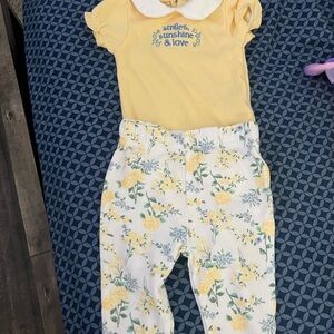 Yellow Floral Baby Outfit